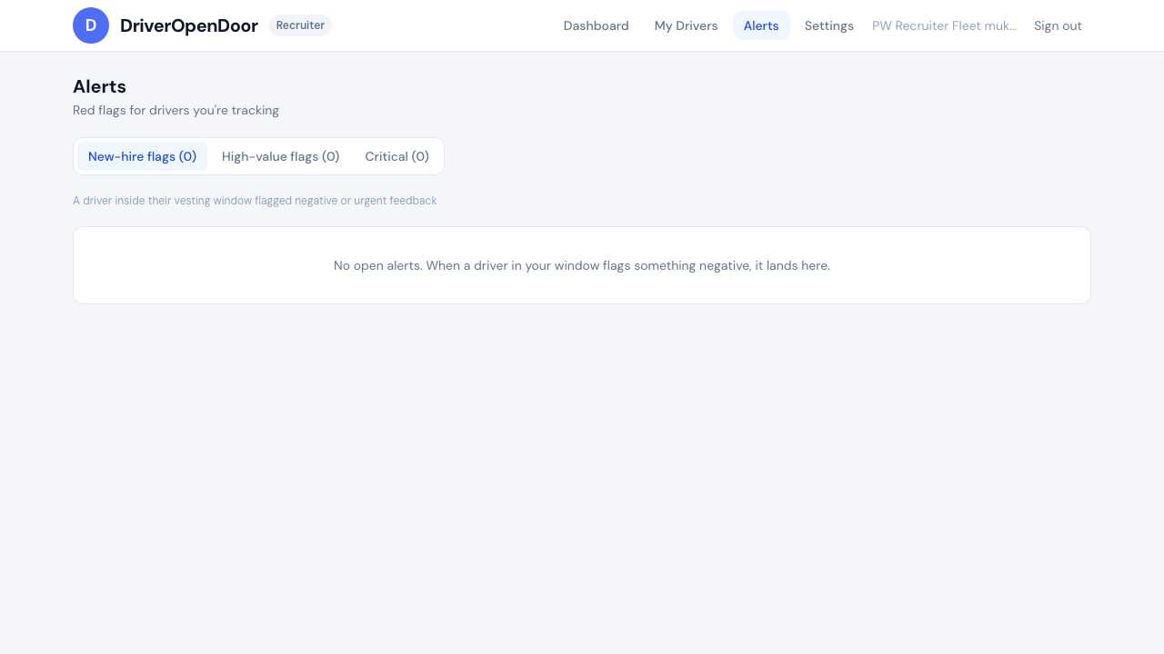 An early warning alert with recommended next steps for the recruiter